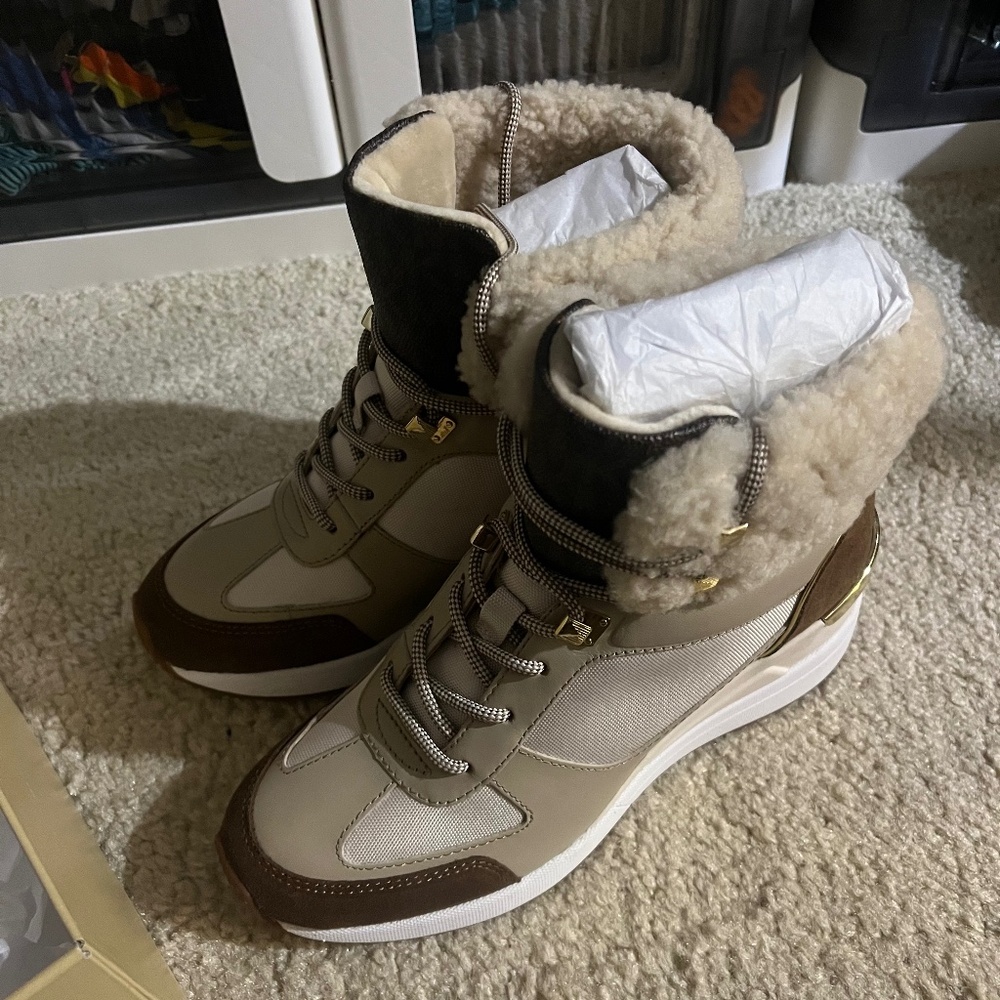Brand New MK Michael Kors Liv Bootie Canvas